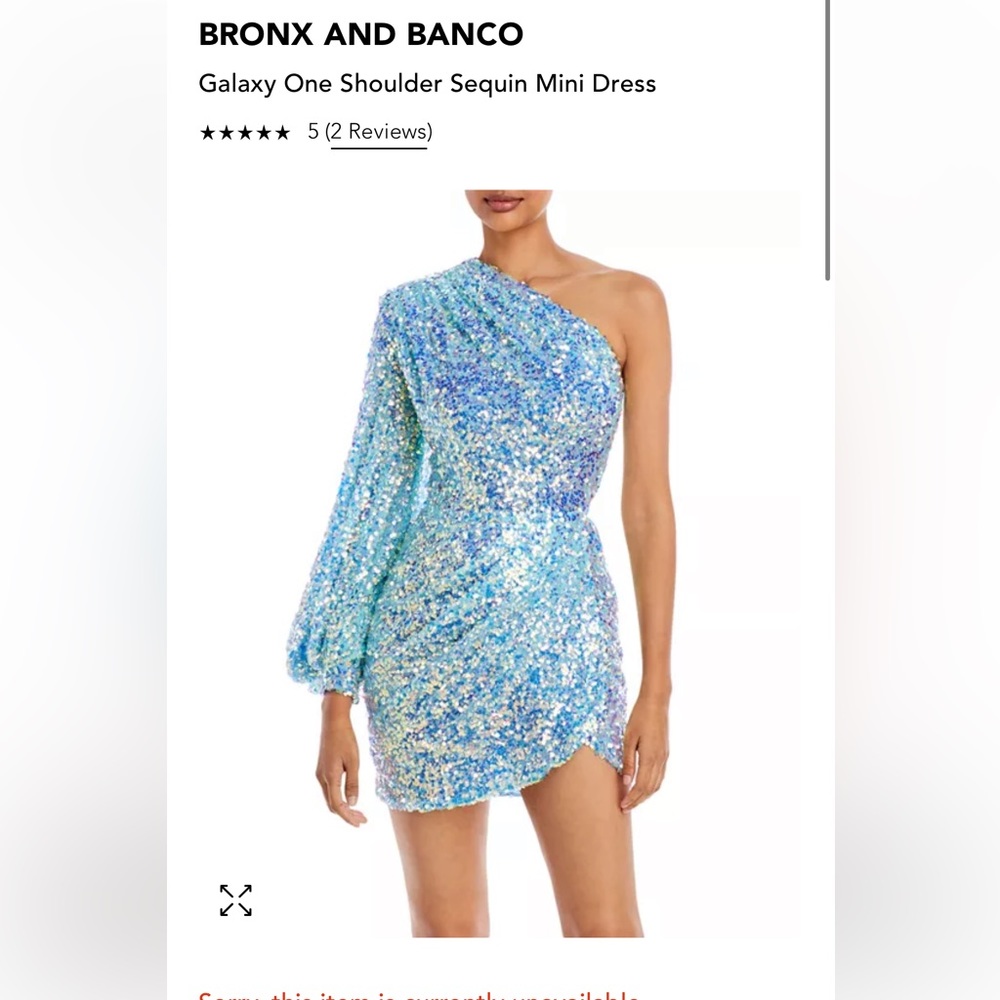 NWT Bronx and banco galaxy sequin one shoulder dress size large